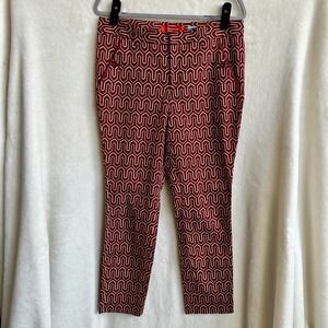 Anthropologie Cartonnier Charlie Trouser Brown Slip Geometric Pants Size 10 EUC